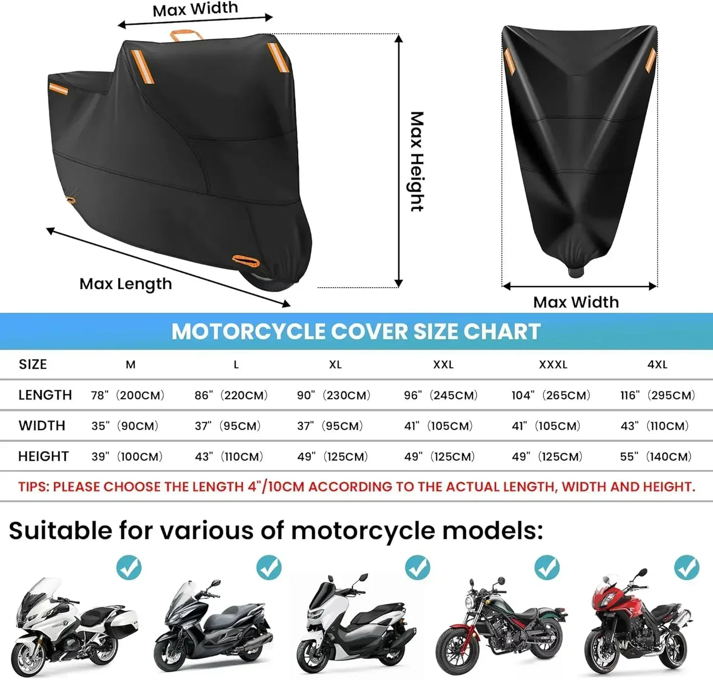 Outdoor Motorcycle Waterproof Thickened Polyester Cover