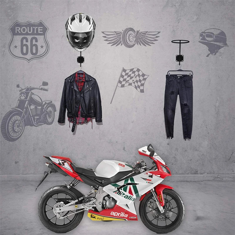 Motorcycle Helmet Metal Wall Mounted Rack