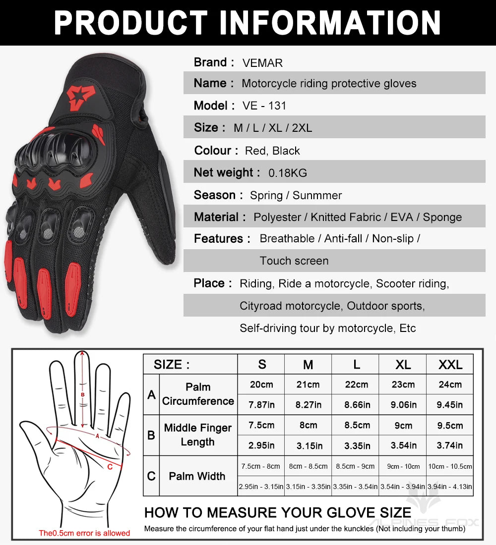 VEMAR Summer Motorcycle Gloves