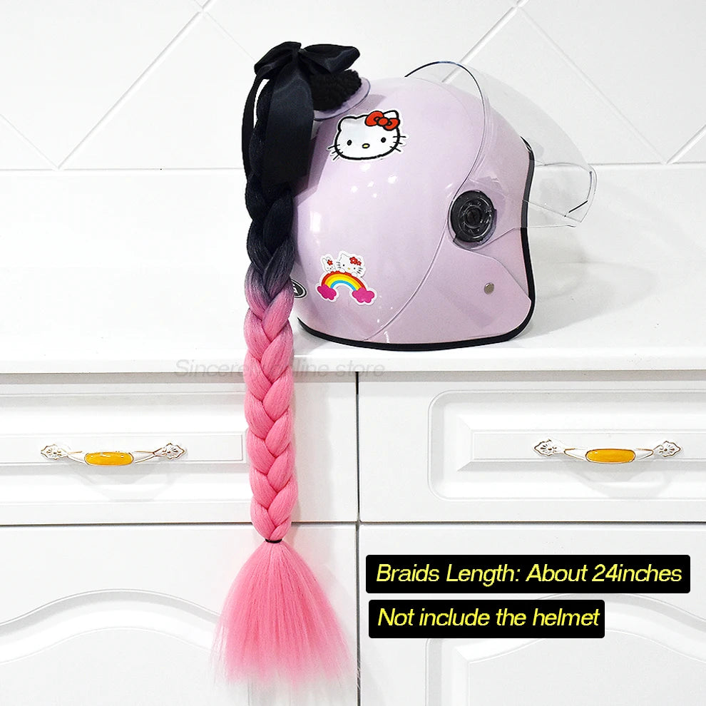 Jumbo Braids Ponytail For Motorcycle Helmet
