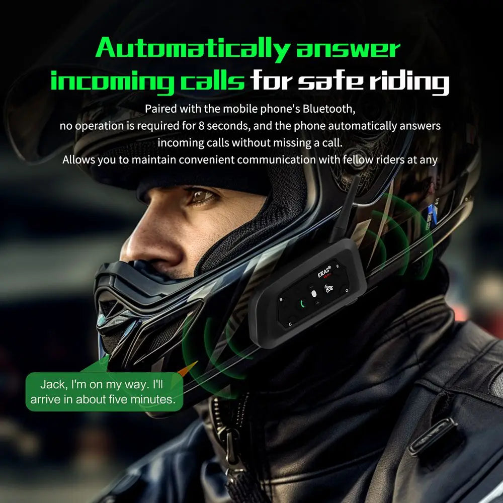 EJEAS V6 Pro+ Motorcycle Bluetooth Helmet Headset Intercom