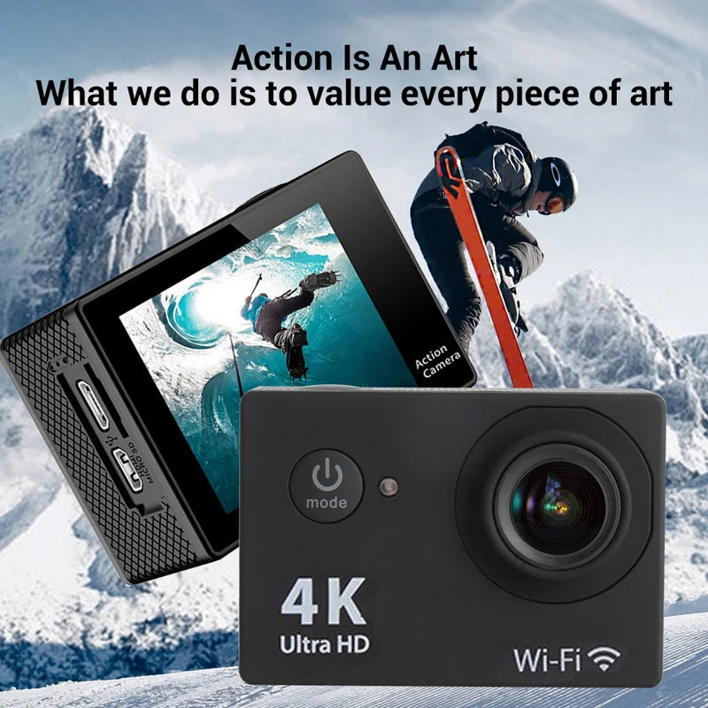 Ultra HD 4K/30fps WiFi 2.0-inch 170D Waterproof Helmet Video Recording Action Camera