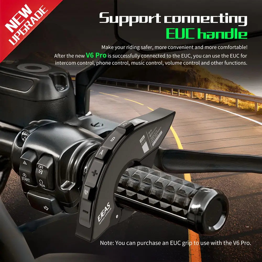 EJEAS V6 Pro+ Motorcycle Bluetooth Helmet Headset Intercom