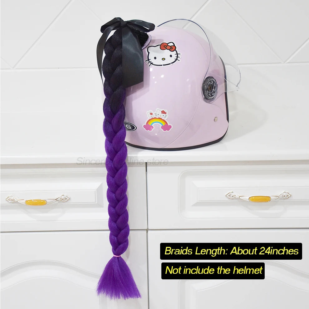 Jumbo Braids Ponytail For Motorcycle Helmet