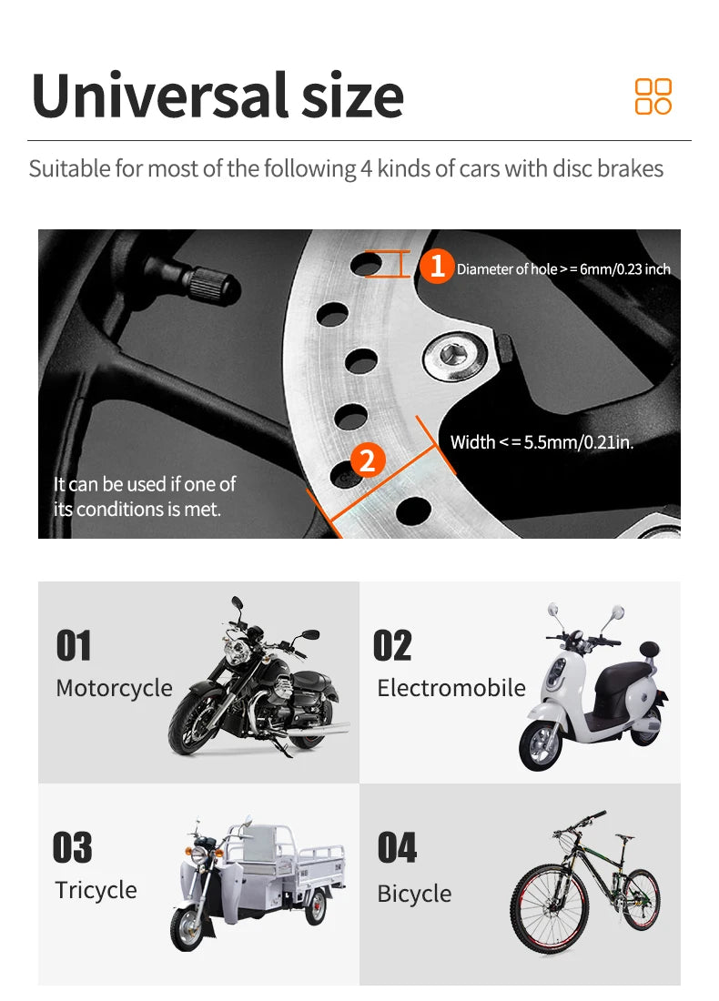 Motorcycle Lock Alarm Padlock Disc Lock