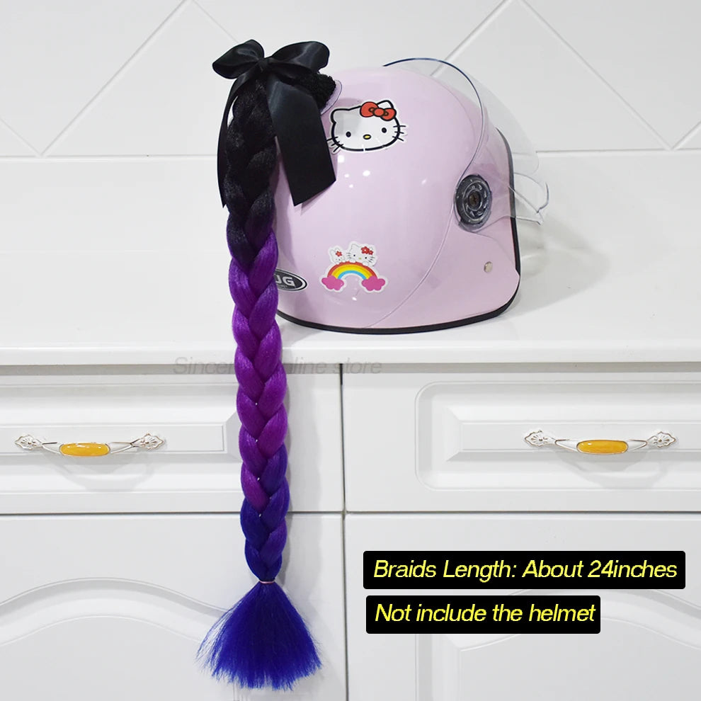 Jumbo Braids Ponytail For Motorcycle Helmet