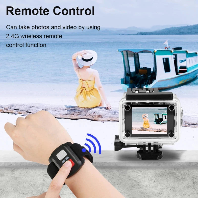 Ultra HD 4K/30fps WiFi 2.0-inch 170D Waterproof Helmet Video Recording Action Camera