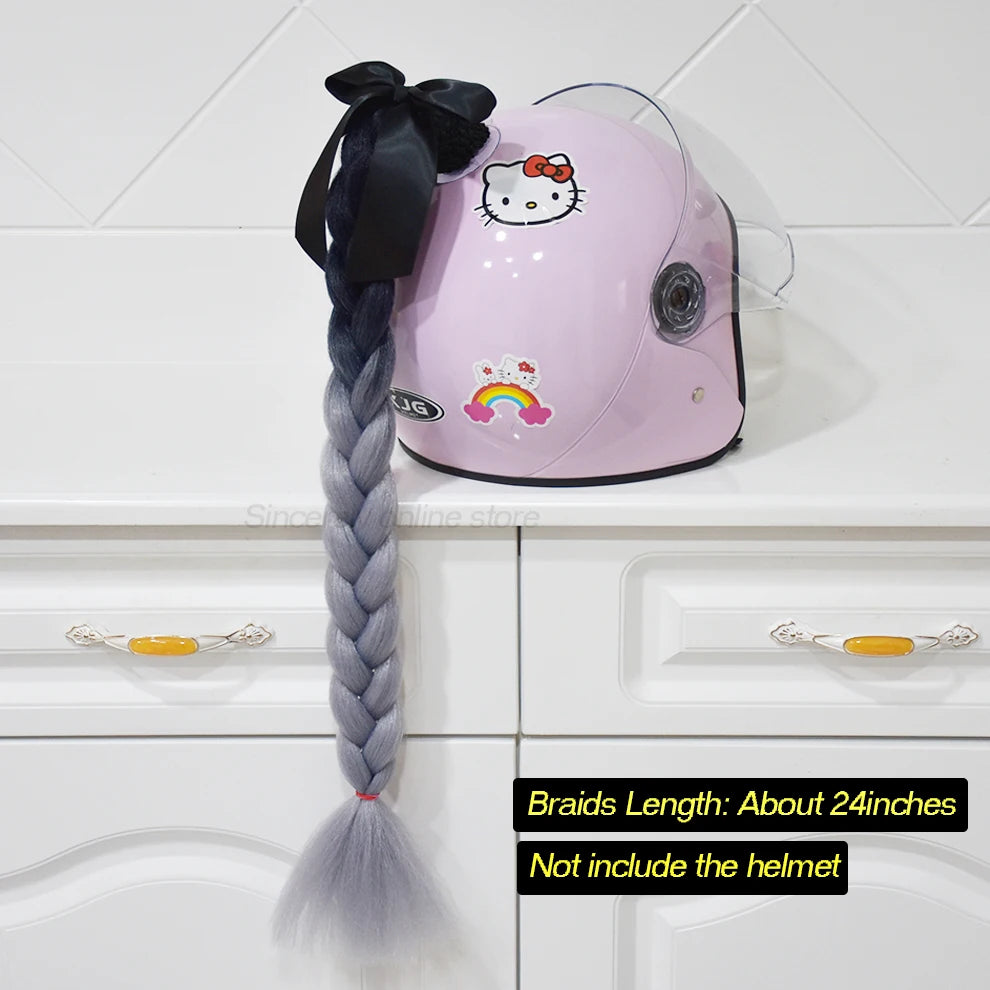 Jumbo Braids Ponytail For Motorcycle Helmet