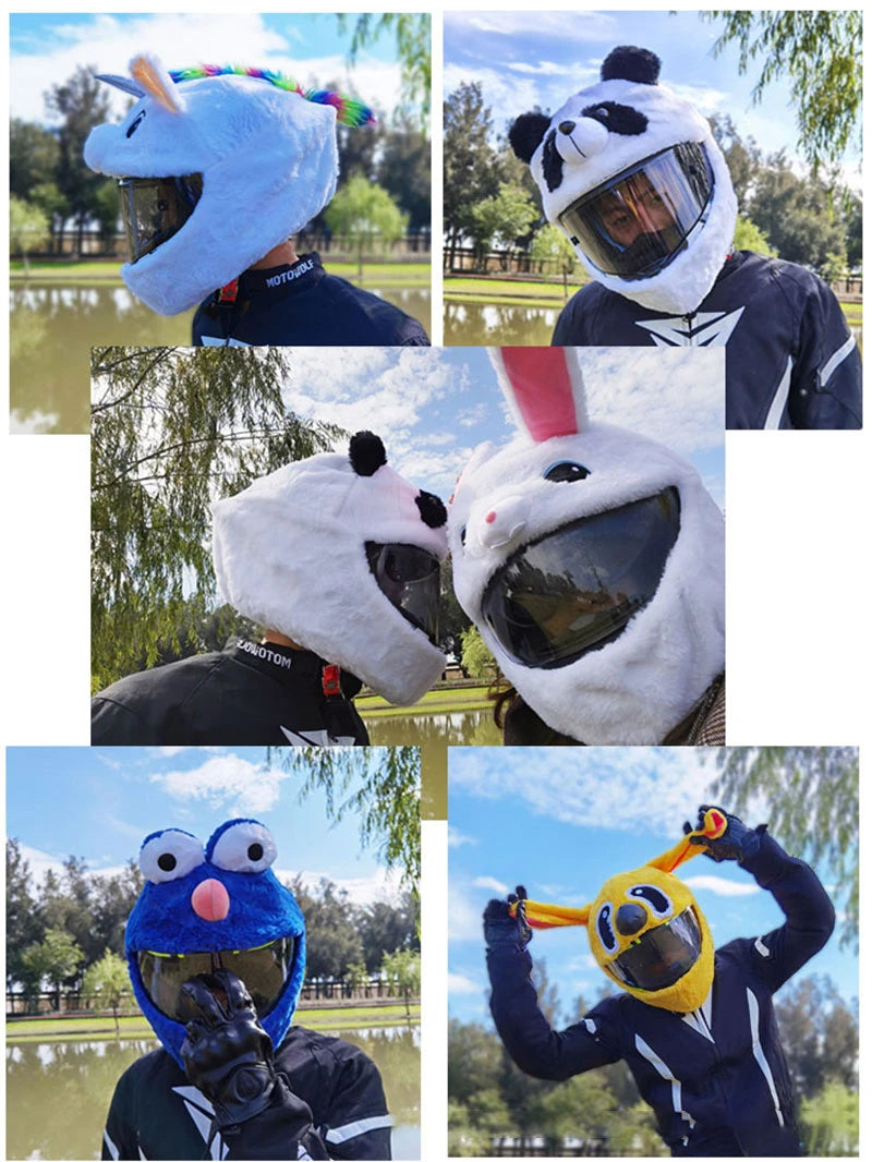 Motorcycle Helmet Cartoons Plush Helmet Cover