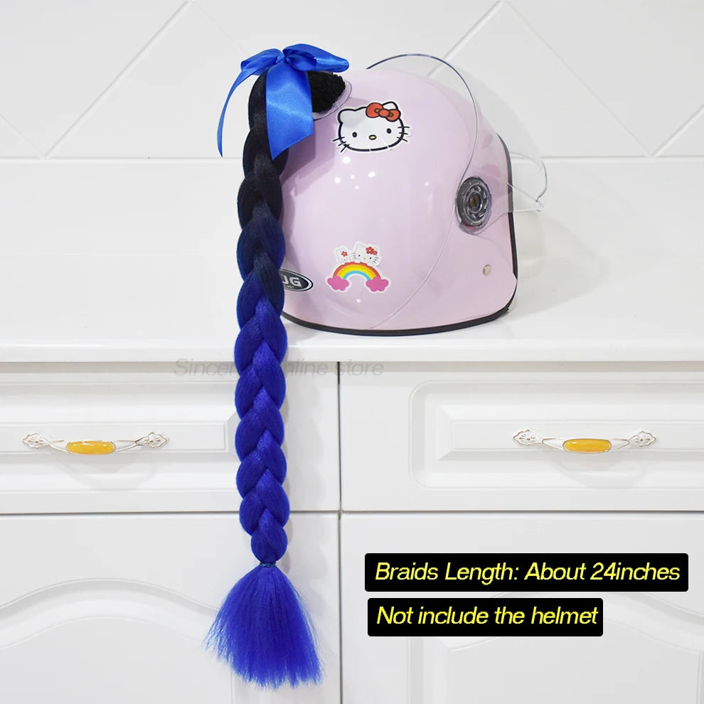 Jumbo Braids Ponytail For Motorcycle Helmet
