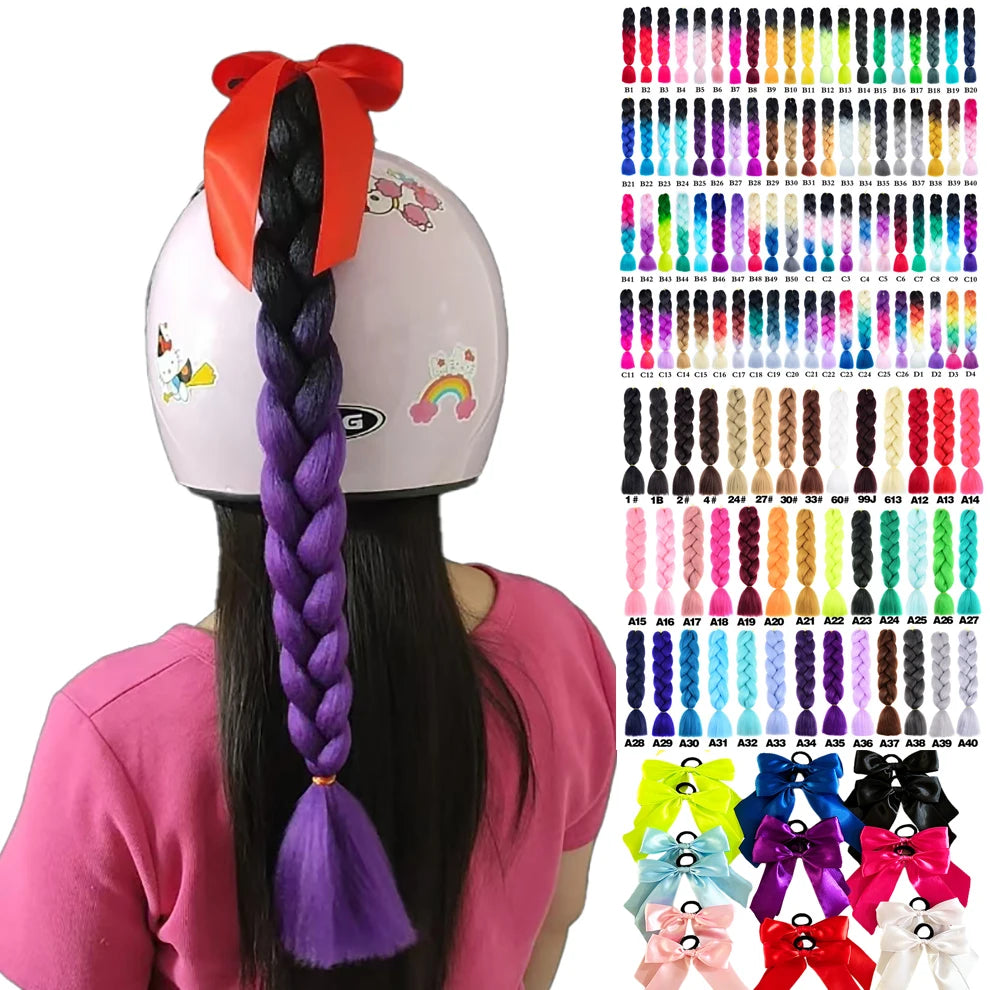 Jumbo Braids Ponytail For Motorcycle Helmet