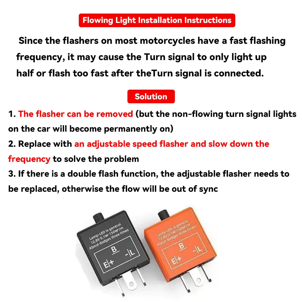 Motorcycle Rear Flowing Led Turn Signals