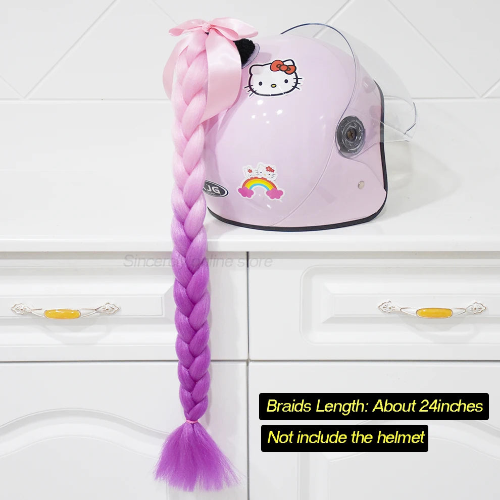 Jumbo Braids Ponytail For Motorcycle Helmet