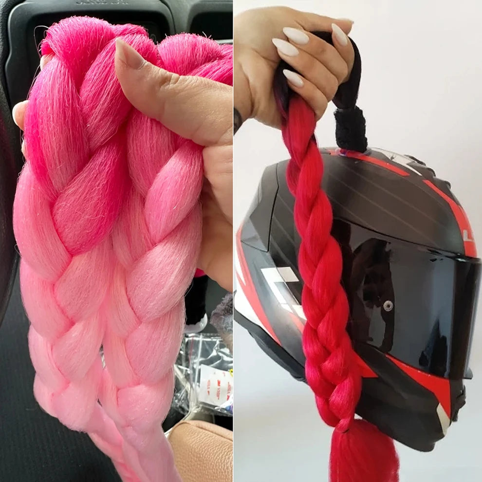 Jumbo Braids Ponytail For Motorcycle Helmet