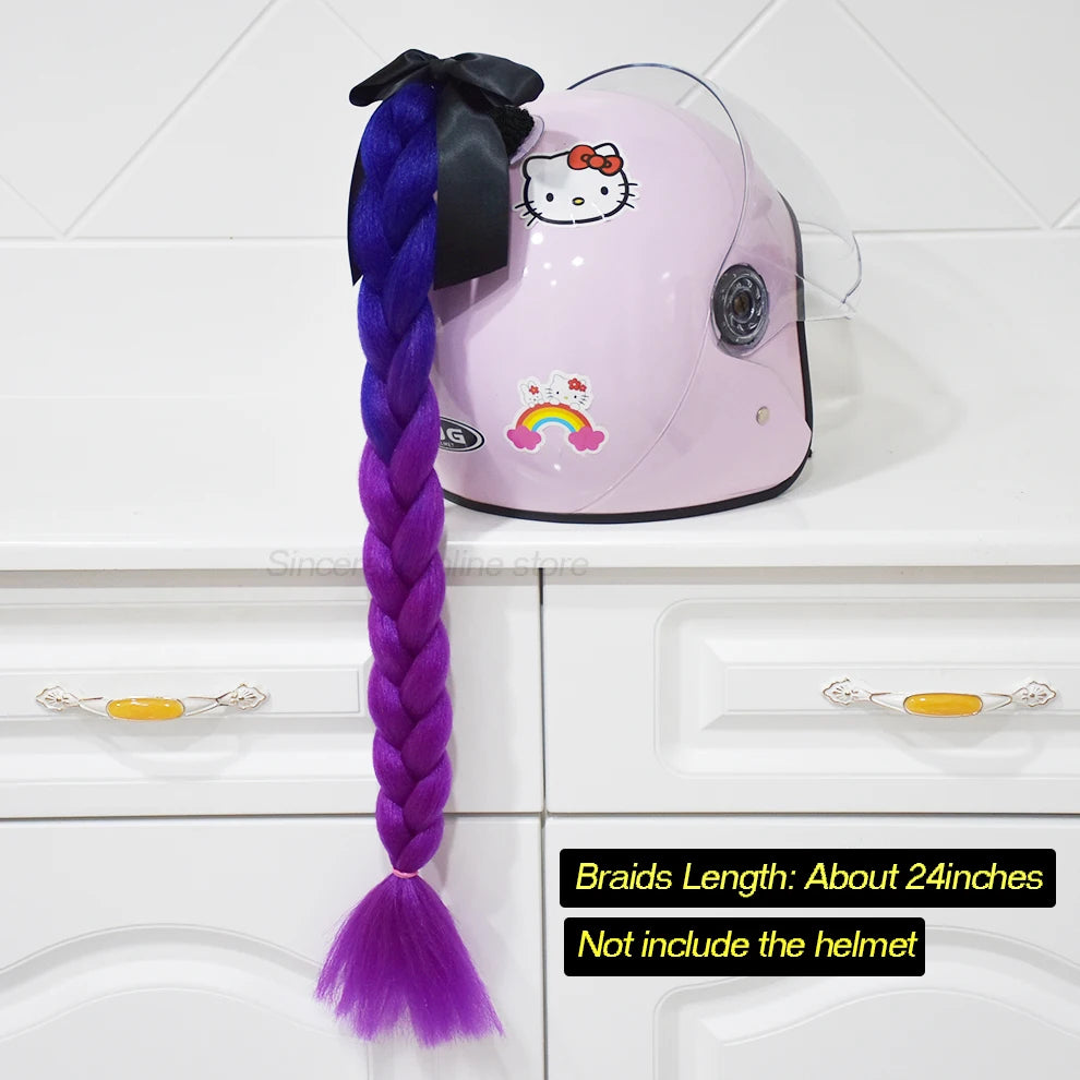 Jumbo Braids Ponytail For Motorcycle Helmet