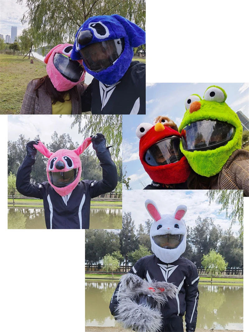 Motorcycle Helmet Cartoons Plush Helmet Cover