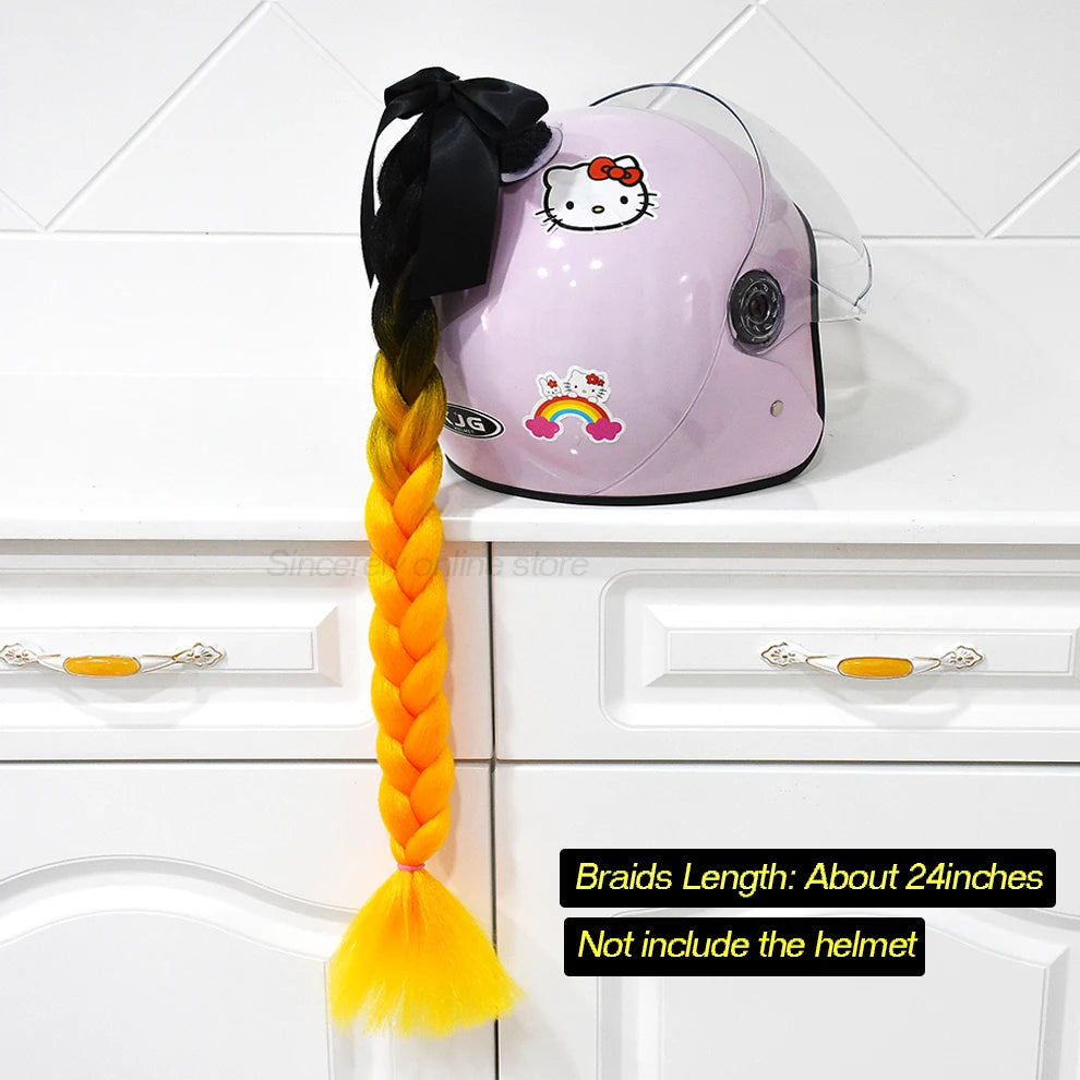 Jumbo Braids Ponytail For Motorcycle Helmet