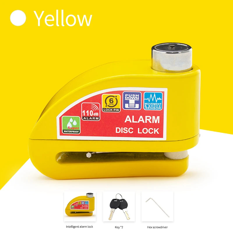Motorcycle Lock Alarm Padlock Disc Lock