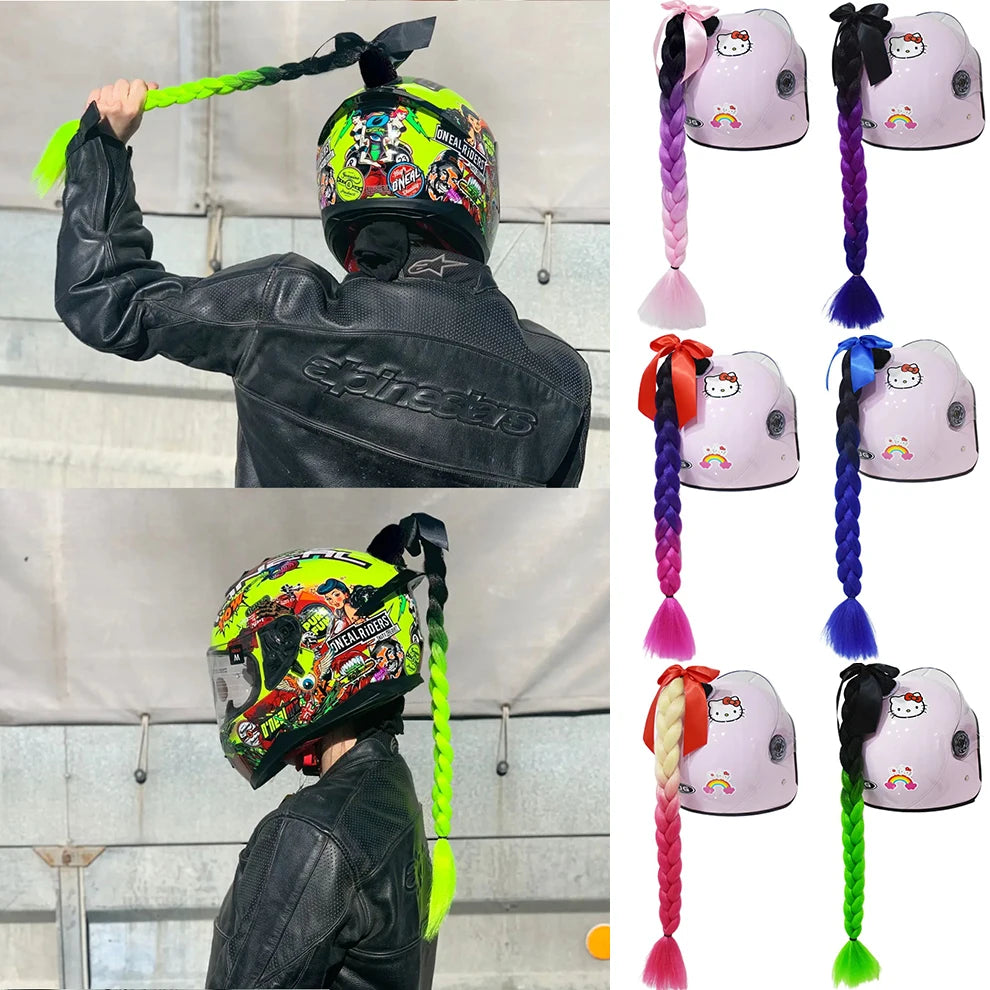 Jumbo Braids Ponytail For Motorcycle Helmet