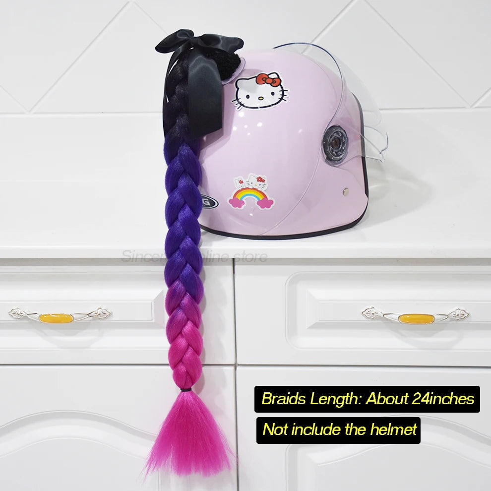 Jumbo Braids Ponytail For Motorcycle Helmet