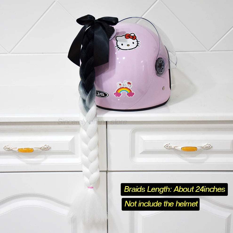 Jumbo Braids Ponytail For Motorcycle Helmet