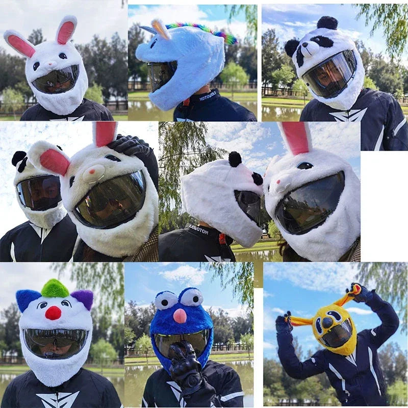 Motorcycle Helmet Cartoons Plush Helmet Cover