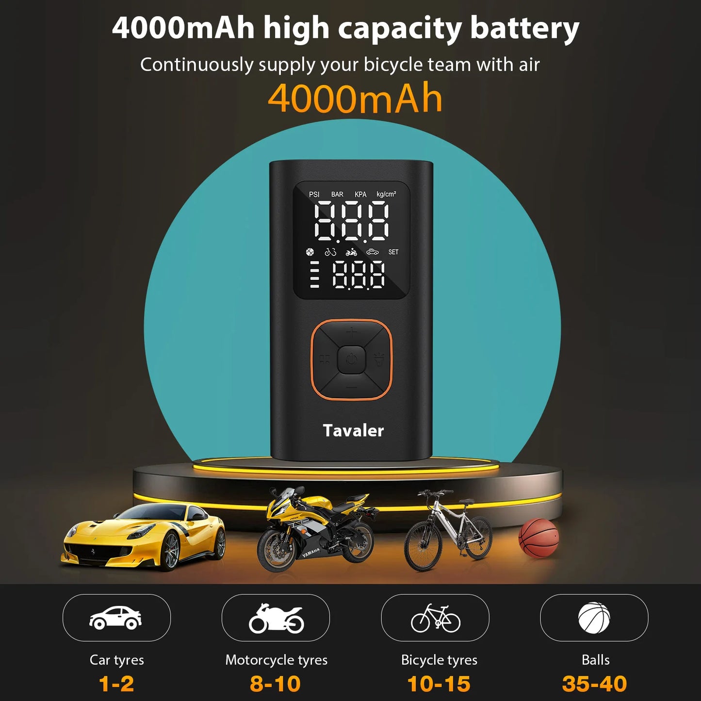 Portable Electric Air Pump Tire Inflator