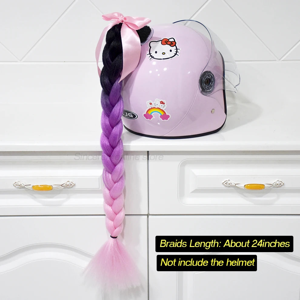 Jumbo Braids Ponytail For Motorcycle Helmet
