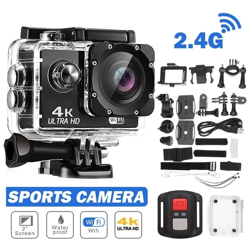 Ultra HD 4K/30fps WiFi 2.0-inch 170D Waterproof Helmet Video Recording Action Camera