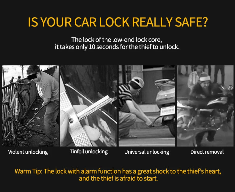 Motorcycle Lock Alarm Padlock Disc Lock