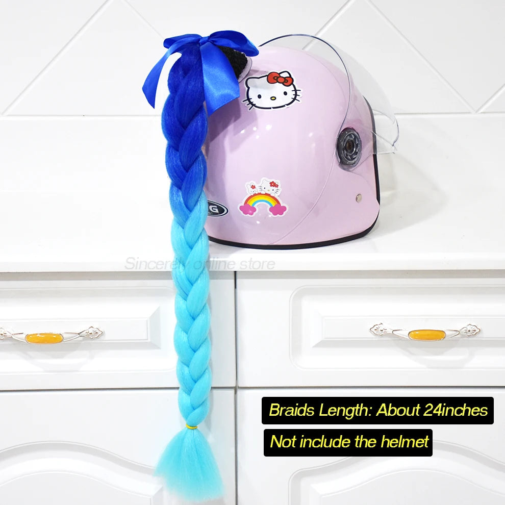 Jumbo Braids Ponytail For Motorcycle Helmet