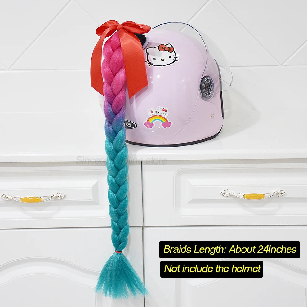 Jumbo Braids Ponytail For Motorcycle Helmet