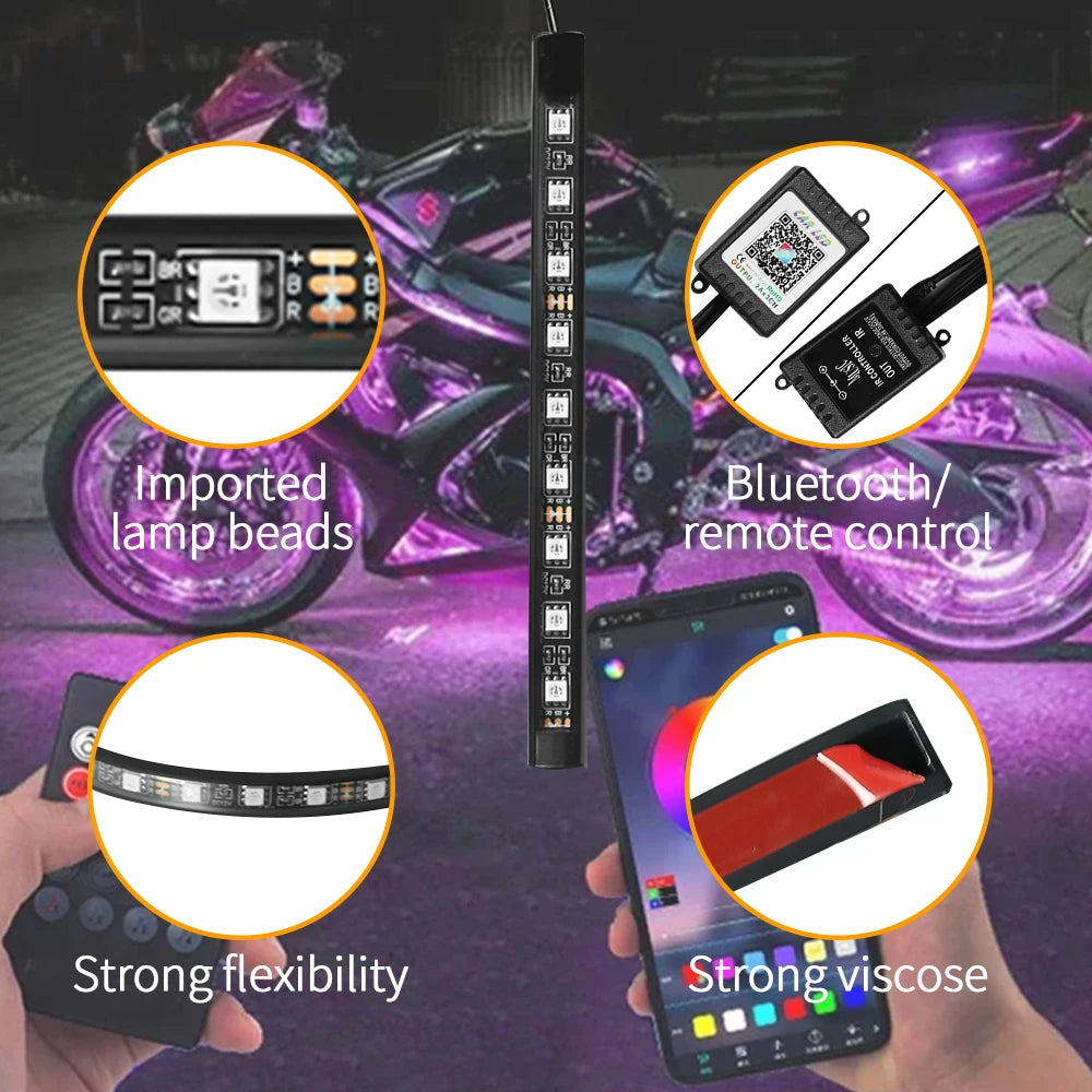 RGB Motorcycle Light Strip LED Underglow
