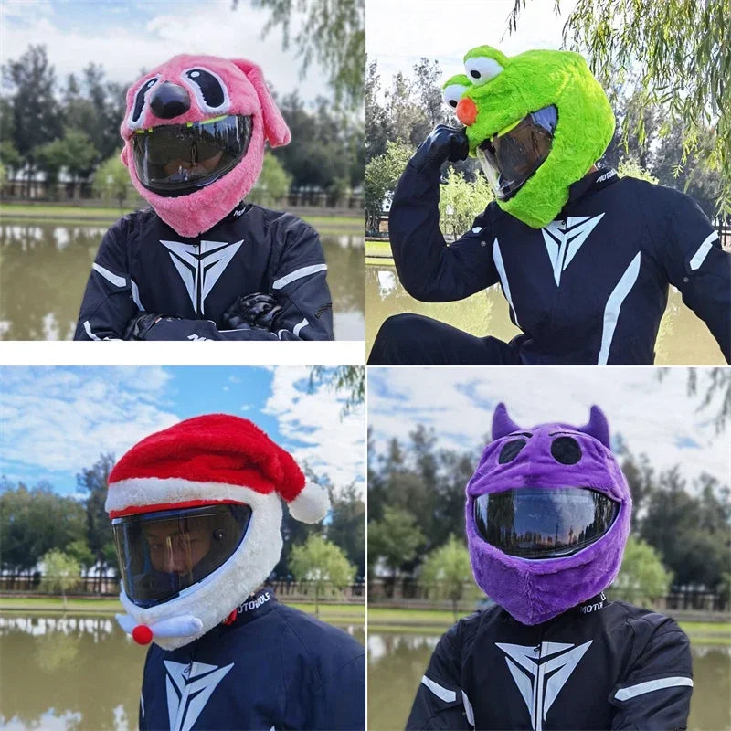 Motorcycle Helmet Cartoons Plush Helmet Cover
