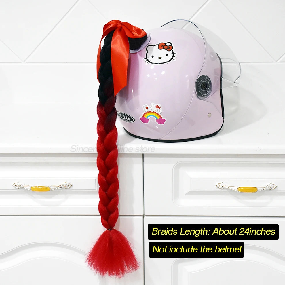 Jumbo Braids Ponytail For Motorcycle Helmet