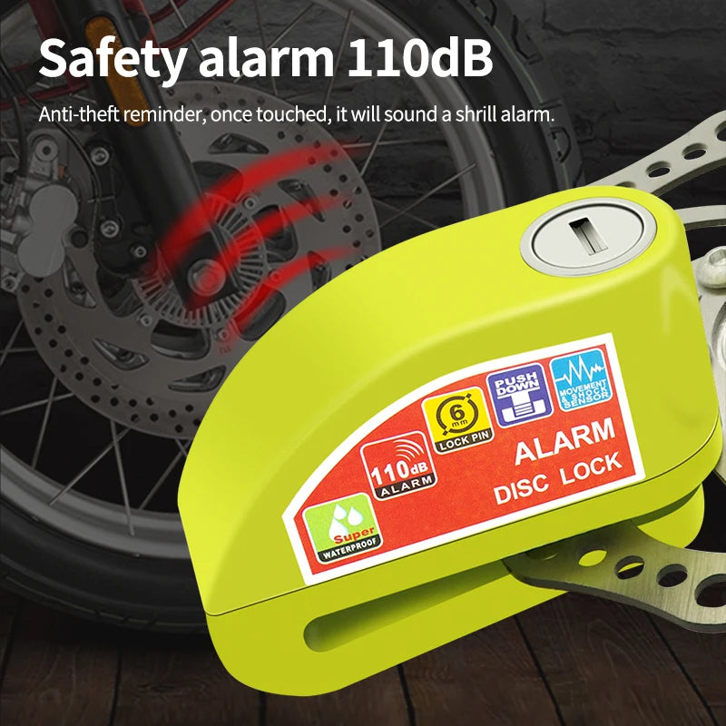 Motorcycle Lock Alarm Padlock Disc Lock